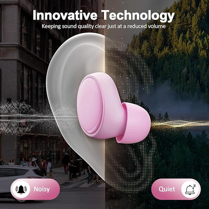 Ear Plugs for Sleeping Noise Cancelling, 45dB Noise Reduction Earplugs for Sleep, Concert, Snoring, Parenting & Noise Sensitivity Relief, Hearing Protection Reusable Earplugs with 8 Soft Tips Pink