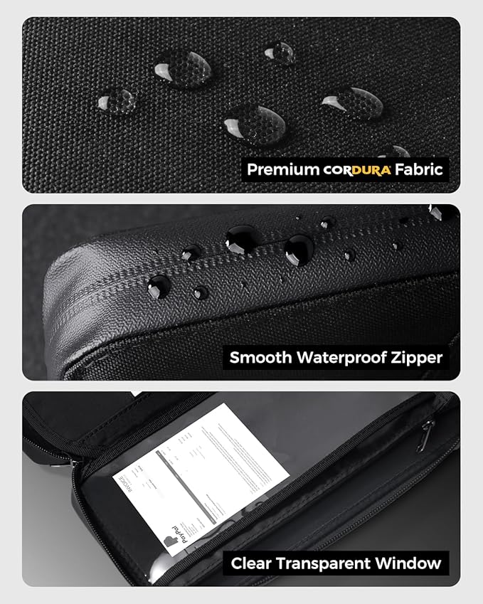 pack all Travel Passport Holder with RFID Blocker, Water-Resistant Passport Wallet with Wrist Strap, Multiple Family Airplane Document Organizer for Cards, Boarding Pass, ID, Cash, Tickets