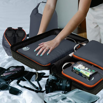 Cipway Compression Packing Cubes, Lightweight Travel Luggage Organizers with Shoe Bag, Toiletry Bag & Laundry Bag, Travel Essentials for Carry on Suitcase (8 Piece,Gray)