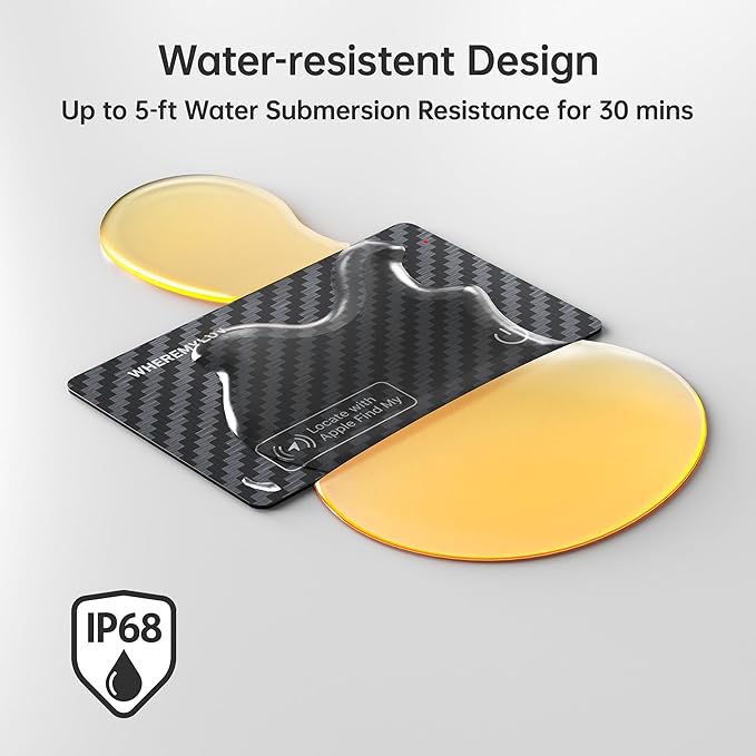 WHEREMYLUV-Item-Finder-for-Wallet, Ultra Thin Bluetooth Tracker Card Compatible with Apple Find My, Rechargeable GPS Locator, IPX8 Waterproof, Slim Smart Card for Men & Women (Black)