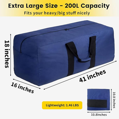 Vorspack Extra Large Duffle Bag for Travel - 200L Duffel Bag for Men Gear Bag for Storage Foldable Weekender Bag for Overnight Camping - Blue