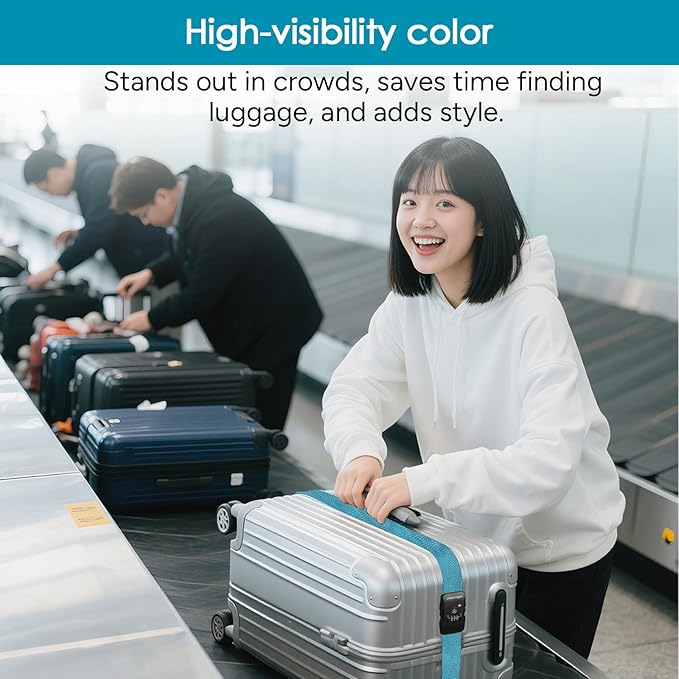 Travel Inspira Luggage Straps for Suitcases with TSA Lock, Protect Your Luggage Anti-Burst, High Visibility Color, Easy to Identify Luggage Adjustable Heavy Duty Belt for 20-32 Inch Suitcases