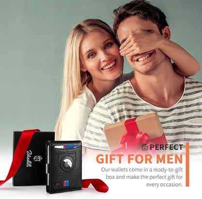 Zitahli Men's Wallets Airtag Holder Slim Rfid Leather with Gift Box