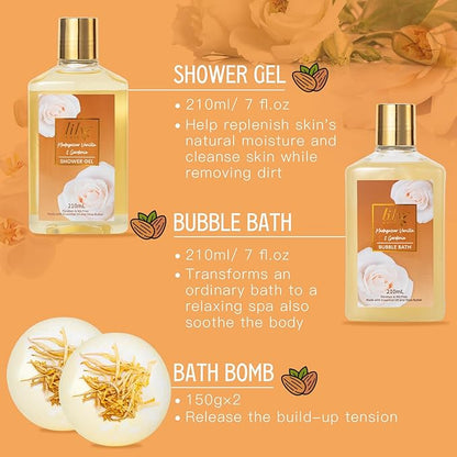 Christmas Gifts for Women - 10-Piece Honey Almond Bath and Body Gift Set for Women Spa Gift Basket Self Care Kit with Bath Bomb | Mothers Day, Birthday Gifts, All Occasion Holiday Present