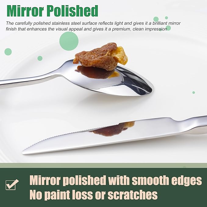 Silverware Set, 40 Piece Flatware Cutlery Set for 8, Stainless Steel Silverware Mirror Polished Dishwasher Safe for Home, Restaurant, Wedding, Party