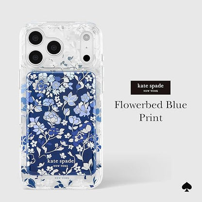 kate spade new york MagSafe Portable Charger Power Bank 5000mAh - iPhone Charger for Fast Charging - Magnetic Wireless Battery Pack with USB-C Port - Flowerbed Blue