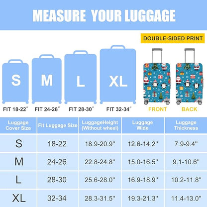 Christmas & Cute Animal Luggage Cover – Stretchable Waterproof Suitcase Protector, Holiday & Travel Luggage Sleeve, Multiple Patterns,XL