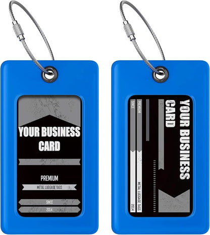 Luggage Tags Business Card Holder by TUFFTAAG - Durable Travel ID Bag Tag, Secure & Flexible, Perfect for Suitcases, Backpacks, and Carry-Ons, Easy Identification