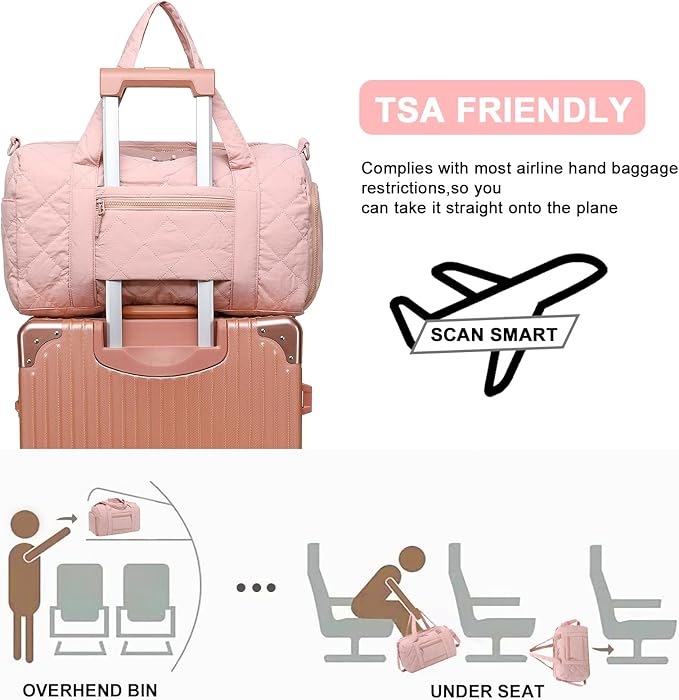 BLUBOON Duffle Bag Girls Kids Cute Gym Bag with Shoes Compartment & Wet Separation Waterproof Sports Overnight Travel Bag