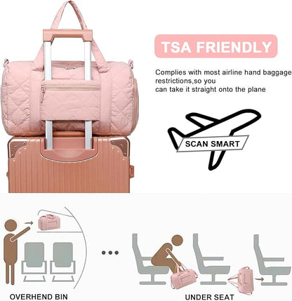 BLUBOON Duffle Bag Girls Kids Cute Gym Bag with Shoes Compartment & Wet Separation Waterproof Sports Overnight Travel Bag