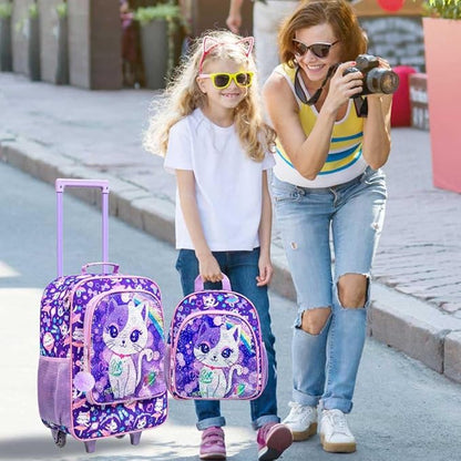 UFNDC Kids Luggage, Girls Suitcase Rolling with Wheels, Travel Carry on for Children Toddler Elementary