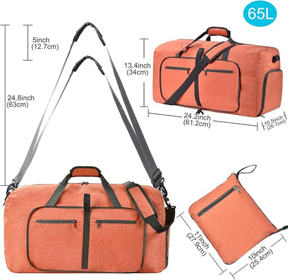 Felipe Varela Duffle Bag with Shoes Compartment and Adjustable Strap,Foldable Travel Duffel Bags for Men Women,Waterproof Duffel Bags