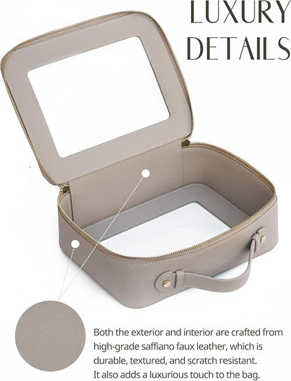 Popvibe Clear Makeup Bag Travel Cosmetic Case Transparent Toiletry Bag with Zipper, Portable Make Up Organizer Traveling Compact Car Bag for Essentials