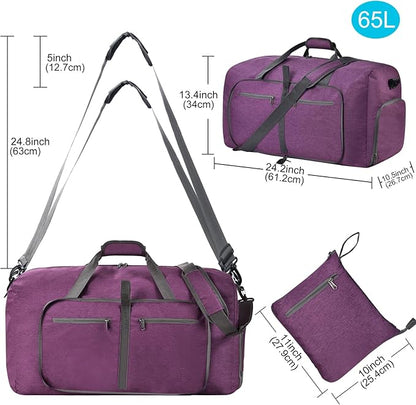 Felipe Varela Duffle Bag with Shoes Compartment and Adjustable Strap,Foldable Travel Duffel Bags for Men Women,Waterproof Duffel Bags