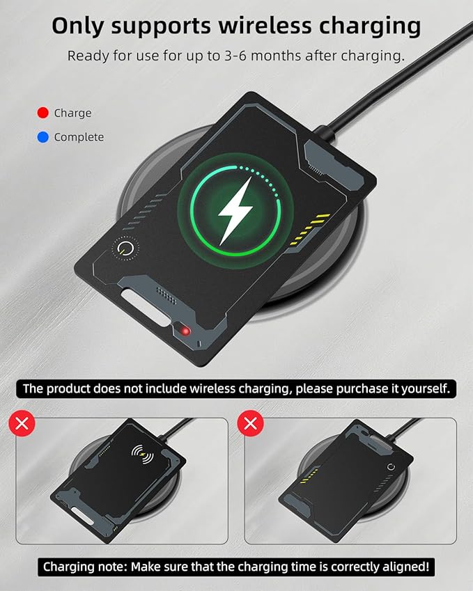 Wallet Tracker Card Android, IP68 Waterproof Smart Card Luggage Tracker Compatible with Google Find Hub (Android Only), Rechargeable Item Locator Finder, Slim Tracking Card for Wallet, Black