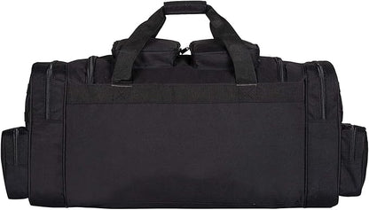 K-Cliffs Tactical Range Duffel Heavy Duty Large Gear Duffle Durable Quality Travel Sports Gym Equipment Bag Military Molle with Lockable Zippers with US Flag Patch 33 Inch Black