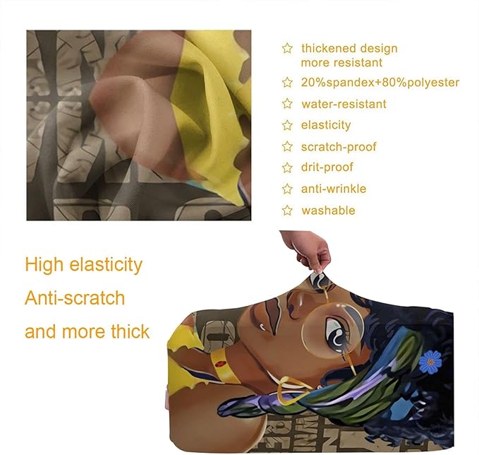 Travel Suitcase Protector African American Afro Black Girl Elastic Protective Washable Luggage Cover With Concealed Zipper Suitable For X-Large (A little large)