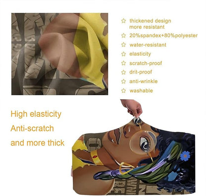 Travel Suitcase Protector African American Afro Black Girl Elastic Protective Washable Luggage Cover With Concealed Zipper Suitable For Medium (A little large)