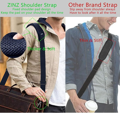 ZINZ 79 inch Shoulder Strap, Extra-thick Fixed Cushion Pad and Dual Clasps Universal Replacement Strap with Metal Swivel Hooks for Laptop Bags, Luggage Bags, Camera, Crossbody (200cm,Blue)