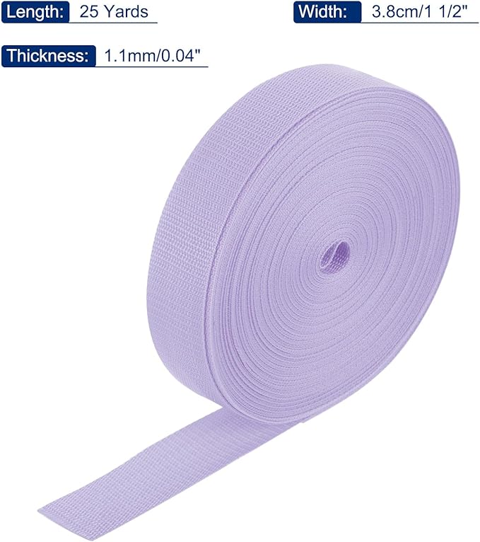 MECCANIXITY Lightweight Polypropylene Webbing Strap 1 1/2" 25 Yard Backpack Strapping Band Pink for Outdoor Luggage Cargo Straps