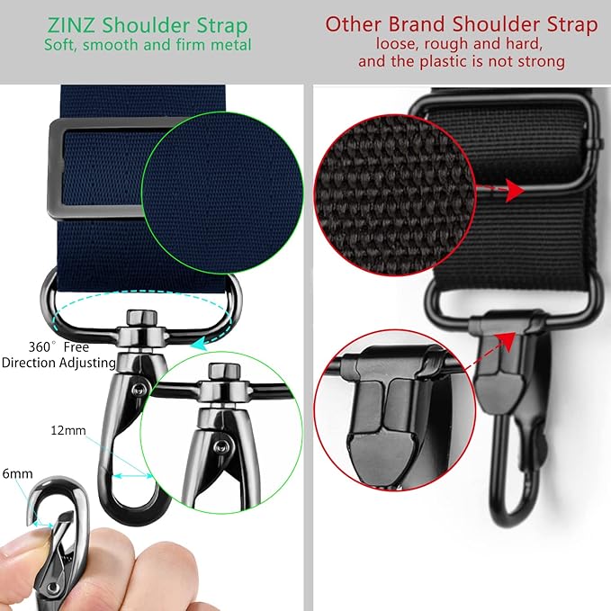 ZINZ Shoulder Strap 78" Universal Handbag Strap with Ultra-thick Fixed Padded and Dual Balanced Adjustable Buckles Shoulder Crossbody Strap for Briefcase Messenger Bag Laptop bag Luggage，Blue