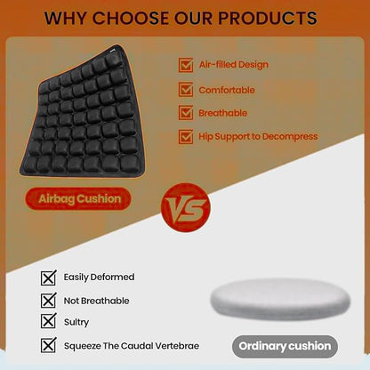 Sondur Inflatable Travel Cushion – Adjustable Bubble Technology for Customized Comfort, Ultra-Portable, Water-Resistant and Inflatable Seat Cushion for Airplane, Car, Office, and Outdoor Adventures