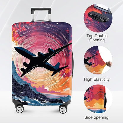 ANNA QUEEN Travel Luggage Cover Suitcase Protector Suitcase Cover Anti-Scratch,Stretchable Bag Cover Washable Durable Polyester with Elastic Hem with Zipper Closure
