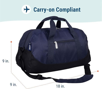 Wildkin Kids Overnighter Duffel Bag – Carry-On Size, Ideal for School & Sleepovers – Rip-Stop Blue