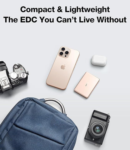 TORRAS MiniMag Power Bank,Ultra-Slim 10,000mAh Magnetic Wireless Portable Charger, 22.5W Fast Charging iPhone Air Magnetic Battery Pack Designed for iPhone 17 Pro Max/17 Pro/Air/16/15/14/13/12, Gold