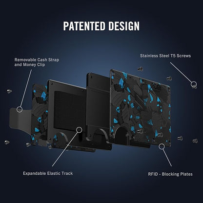 The Ridge Wallet - Slim Minimalist Compact Wallet and Card Holder| RFID Protected Front Pocket Wallets | Integrated Cash Strap | Forged Pacific