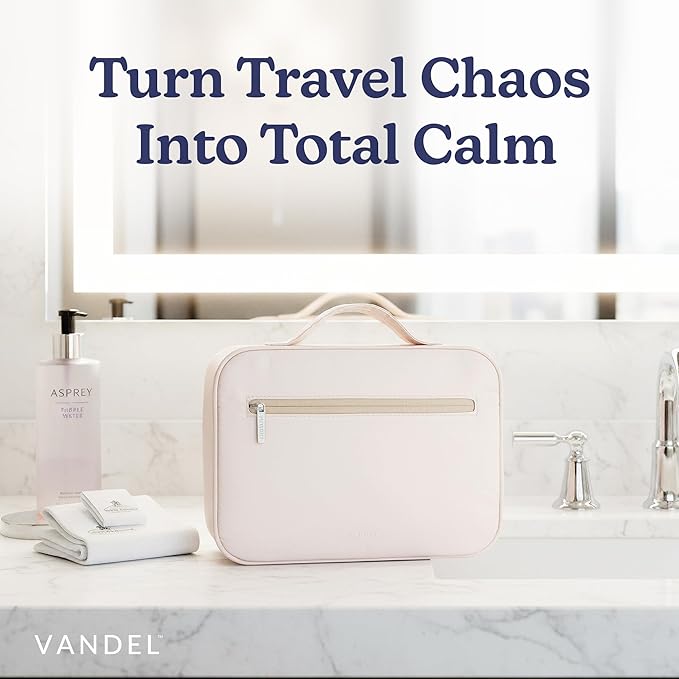 VANDEL Waterproof Hanging Toiletry Bag for Travelling, Hanging Makeup Organizer Bag, Cosmetic Travel Bags for Women Travel Toiletry Bags, Makeup Case Toiletries Organizer Hygiene Bathroom Shower Caddy