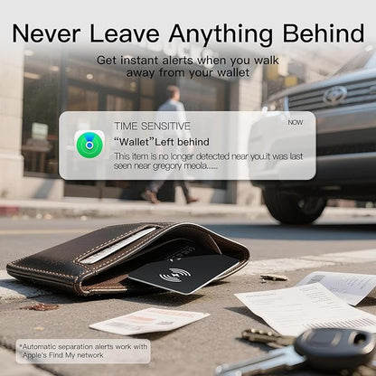 Ultra Slim Air Card Tag: 2025 MFi Certified Wallet Smart Tracker Card - Compatible with Apple Find My Wallets Finder Tracking Cards Tags, Keep Track Item Locator of Luggage, Passport, Purse, Backpack