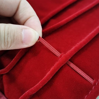 Portable Jewelry Roll Untangled Secure Necklace Travel Storage Bag Displays Holder 16 Chain (Burgundy)