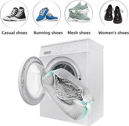 2-Packs Shoe Washing Bag for Washing Machine, Shoe Cleaning Bag for All Shoe Types,Laundry Shoe Bag for Washer and Dryer (glay)
