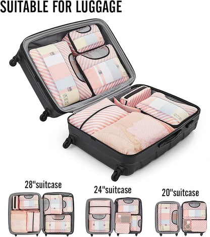 Veken 10 Set Packing Cubes for Travel Essential, Suitcase Organizer Bags in 4 Sizes, Carry-On Luggage Accessories with Large Laundry & Hanging Toiletry Bag, Must-Have for Airplane, Road Trip & Camping