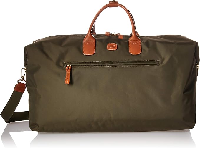 Bric's X-Travel Deluxe Duffle for Men and Women - Lightweight Overnight Carry On Travel Luggage with Tuscan Leather Trim and Sleeve Attachment - Water-Resistant Weekender or Gym-Ready Duffel