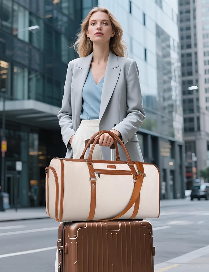 Noozion Convertible Garment Duffel Bag for Travel - Carry On Garment Bags With Toiletry Bag Large Weekender Bag for Men Women 2 in 1 Hanging Suitcase Suit Travel Duffel Overnight Bags