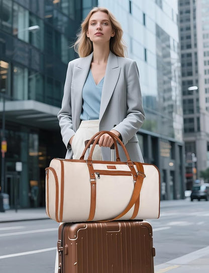 Noozion Convertible Garment Duffel Bag for Travel - Carry On Garment Bags With Toiletry Bag Large Weekender Bag for Men Women 2 in 1 Hanging Suitcase Suit Travel Duffel Overnight Bags