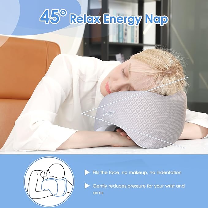 jiaao Neck Pillow Airplane, 2025 Upgraded Memory Foam Travel Pillow for International Flights, Adjustable Clasp, Storage Bag, Advanced Neck Support for Road Trips, Home, Office, and Gaming