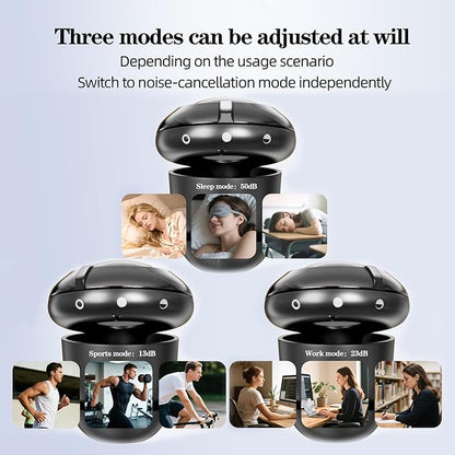 Ear Plugs for Sleeping 50dB Noise Cancelling Earbuds 3 Modes Adjustable with 6 Eartips Ear Plugs for Concerts/Shooting/Travel/Snoring Silicone Hearing Protection Sleep EarPlugs Reusable,White