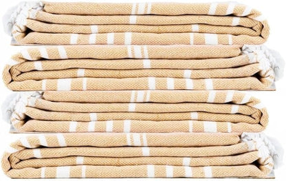 Cotton Turkish Beach Towel with Towels Oversized 36"x72" Pool Absorbent Extra Large Quick Dry Sand Travel Towel (Desert Sand, 4 Pack)