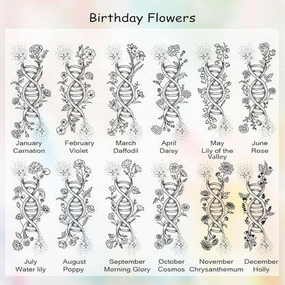 callie Personalized DNA BirthFlower Jewelry Box with Mirror & LED 3 Adjustable Light, Custom Name - Travel Makeup Organizer Box, Gift for Women Doctor Medical Staff