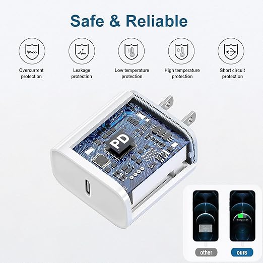 iPhone Charger Fast Charging,iPhone Fast Charger 2Pack Type C Fast Charger Block Plug Adapter 6FT USB-C to Lightning Cable Cord for iPhone14/13/13 Pro/12 Pro/12 Pro Max/11/Xs Max/XR/X/SE,iPad,AirPods