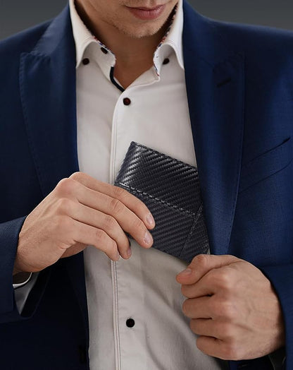 Swallowmall Leather Wallet for Mens Genuine Leather RFID Blocking Bifold Wallets with 2 ID Windows 13 Card Slots