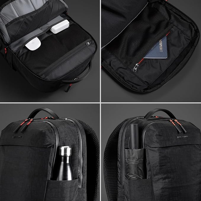 Kingsons Urban Lightweight Waterproof Backpack-15.6" Laptop Compartment, Quick Access,Ergonomic,22.5L (Commuting/Travel/College/Daily Carry) (Gifts For Men & Women) (KS25055-Black-US-1)