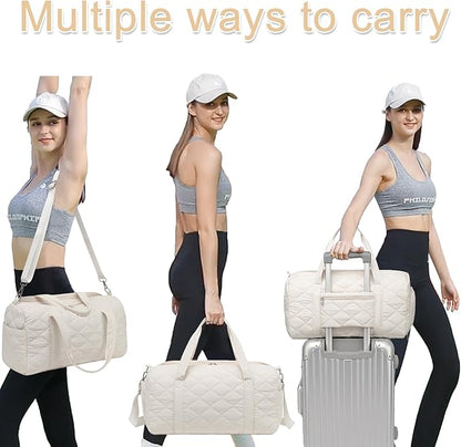 BLUBOON Duffle Bag Girls Kids Cute Gym Bag with Shoes Compartment & Wet Separation Waterproof Sports Overnight Travel Bag