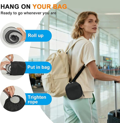 Advanced Neck Travel Pillow | 100% Pure Memory Foam, Designed for The Comfort of Travel & Office, Travel Pillow for Plane, Car, Home, Work, Dark Grey