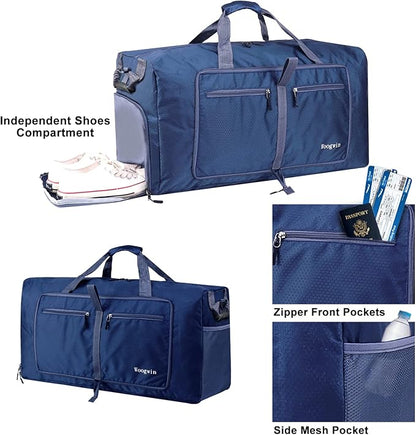 Woogwin Travel Duffel Bag Large Foldable Waterproof Overnight Bag for Beach Swim Bags Pool Sports Gym