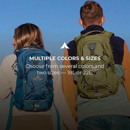 Teton Oasis/Trailrunner Hydration Backpack – Lightweight Water Pack with 2L/3L Bladder for Hiking, Running, Cycling, Biking – 2L/18L/22L Sizes – Sewn-in Rain Cover – Fits Men and Women