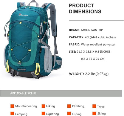 MOUNTAINTOP 25L/40L Hiking Backpack,Lightweight Travel Backpack for Men Women Outdoor Backpacking, Camping